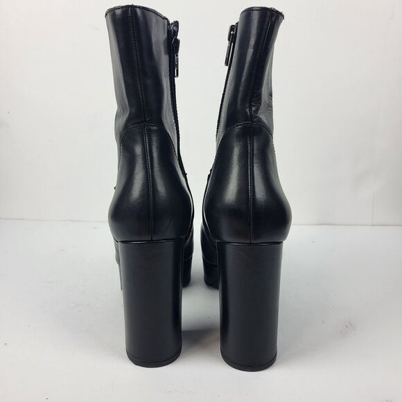 Ash Ankle Boots Block Heel Leather Black Size Size 40 EU. Size 10 US. - Picture 7 of 16